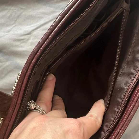 Bueno Brown and Cream Checkered Shoulder Bag - Picture 11 of 14